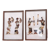 Set of 2 butterfly wing paintings