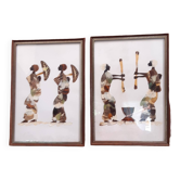 Set of 2 butterfly wing paintings