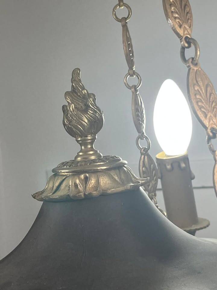 Antique bronze chandelier, Empire style, late 19th century.
