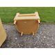 Paire de fauteuils simili cuir marron clair vintage