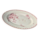 🍽️ Large antique oval dish – Opaque porcelain from Gien – Fuchsi decoration