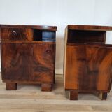 Pair of Art Decò bedside tables in mahogany