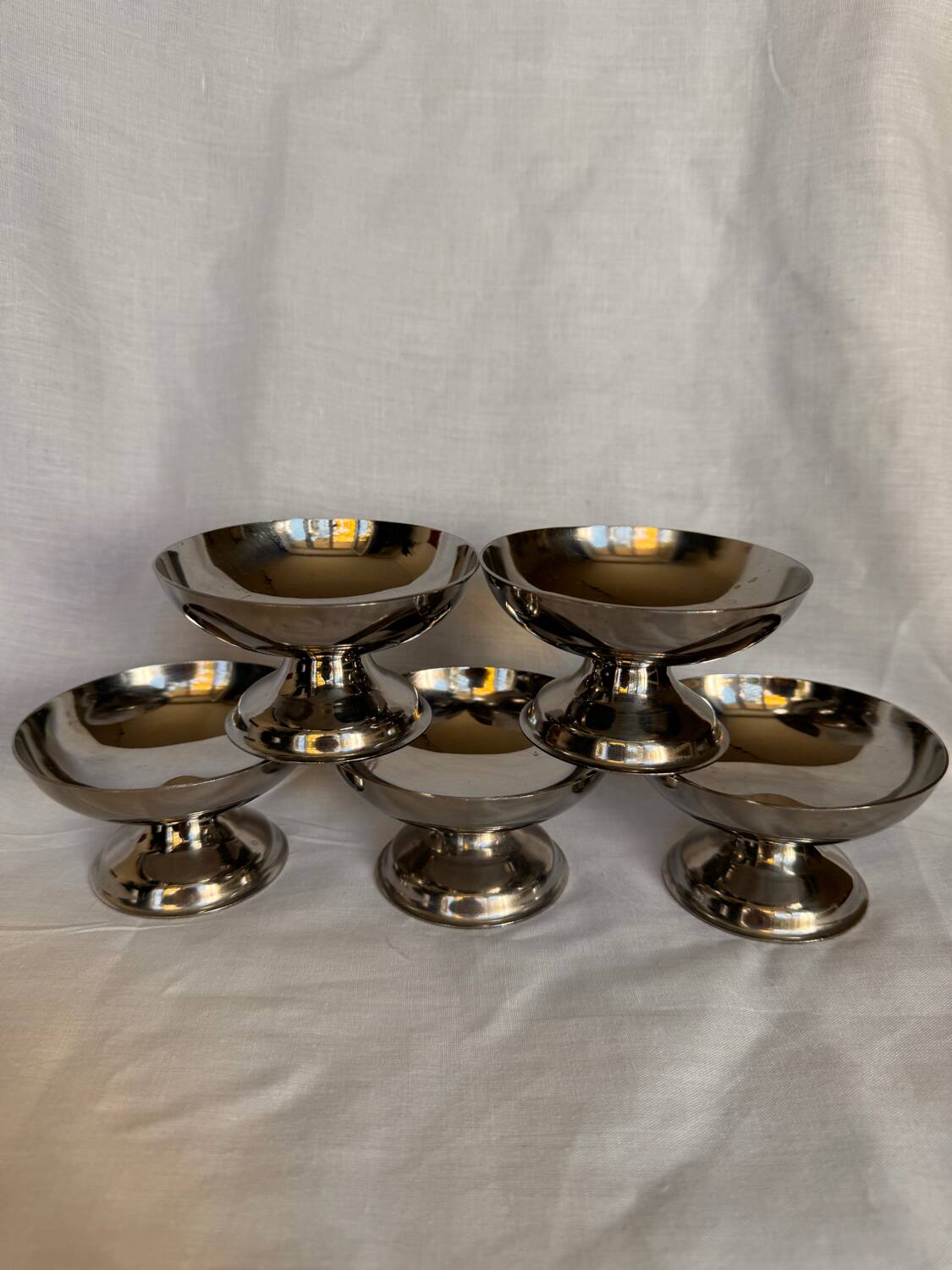 5 coupes à glace en acier inoxydable