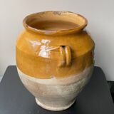 Petit pot à confit en céramique émaillée jaune française du XIXe siècle #2