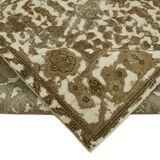 Hand-Knotted Anatolian Vintage 1970s 292 cm x 380 cm Beige Wool Carpet