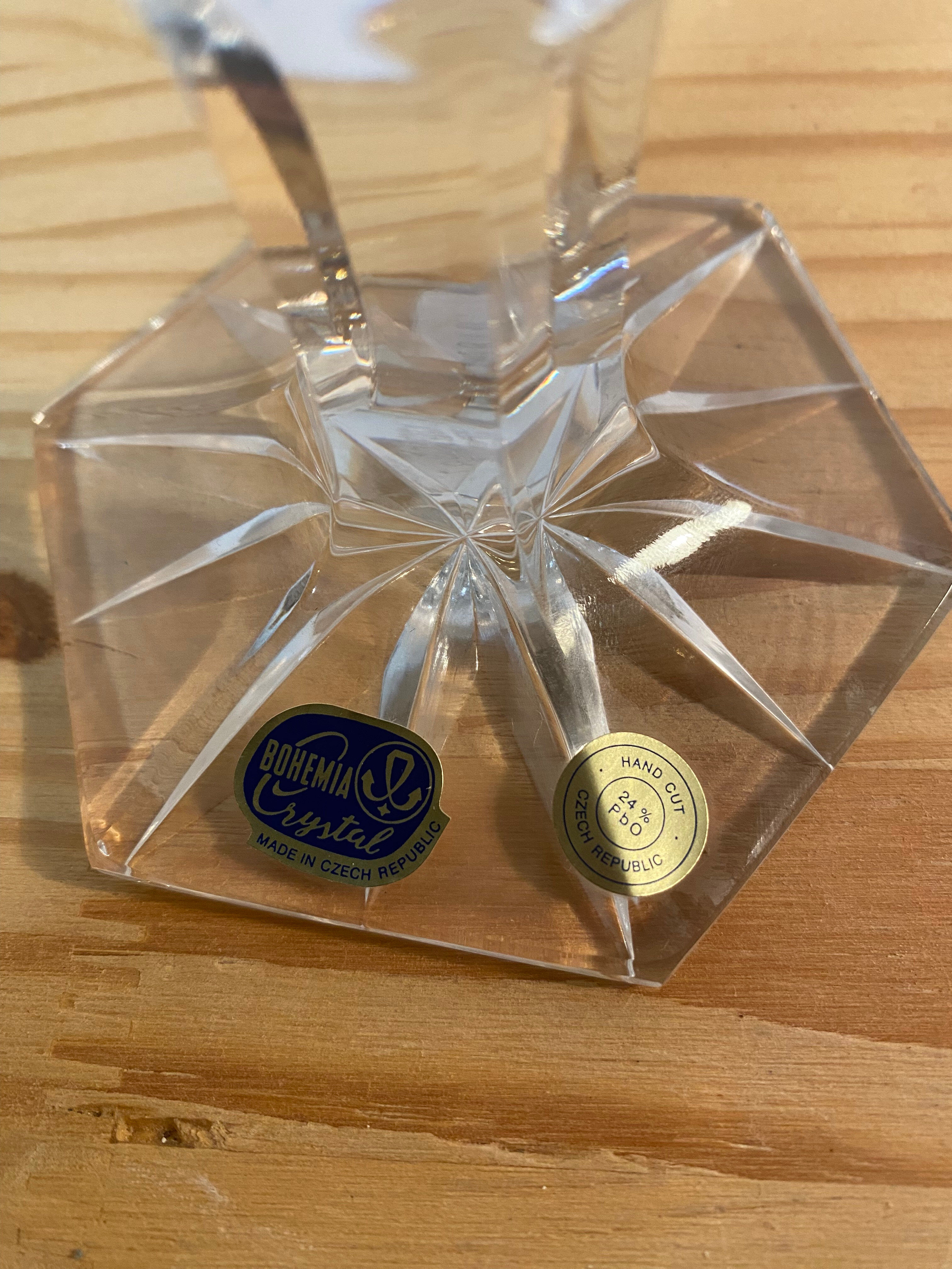 Bohemian crystal candlestick