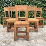 6 solid oak chairs
