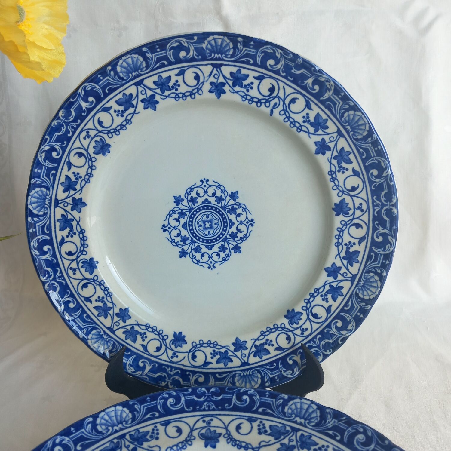 6 Jules Vieillard plates, "Louis XV" service, 19th century