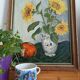 Sunflower and pumpkin painting signed J. Dubuc Berteaux