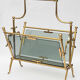 Brass and glass magazine holders