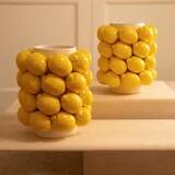 Pair of large lemon vases in ceramic