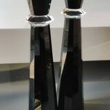 Pair of Asiatides Candlesticks/Copenhagen Model. Diamond inclusion