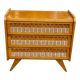 Scandinavian chest of drawers in oak and rattan from the 1960s