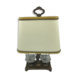 Lampe de bureau  bouillotte avec acier en bronze vintage