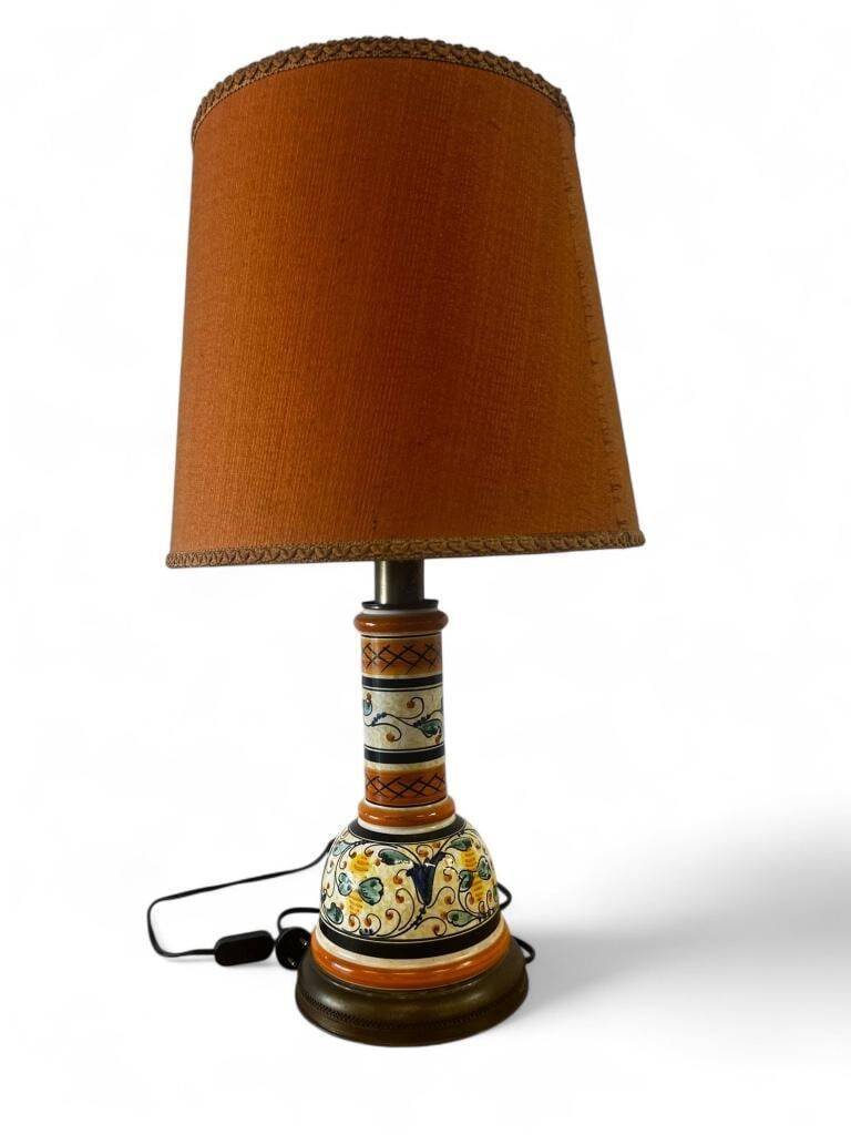 Vintage orange Portuguese table lamp