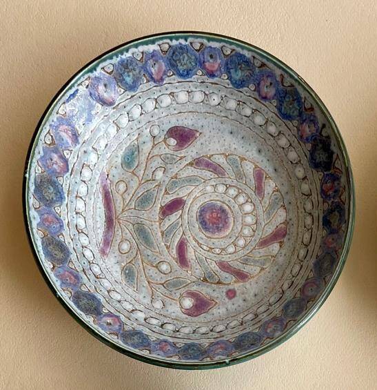 Glazed ceramic deep plate, Danuta Le Hénaff