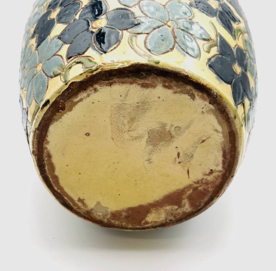 Glazed Savoyard pottery vase – floral decoration