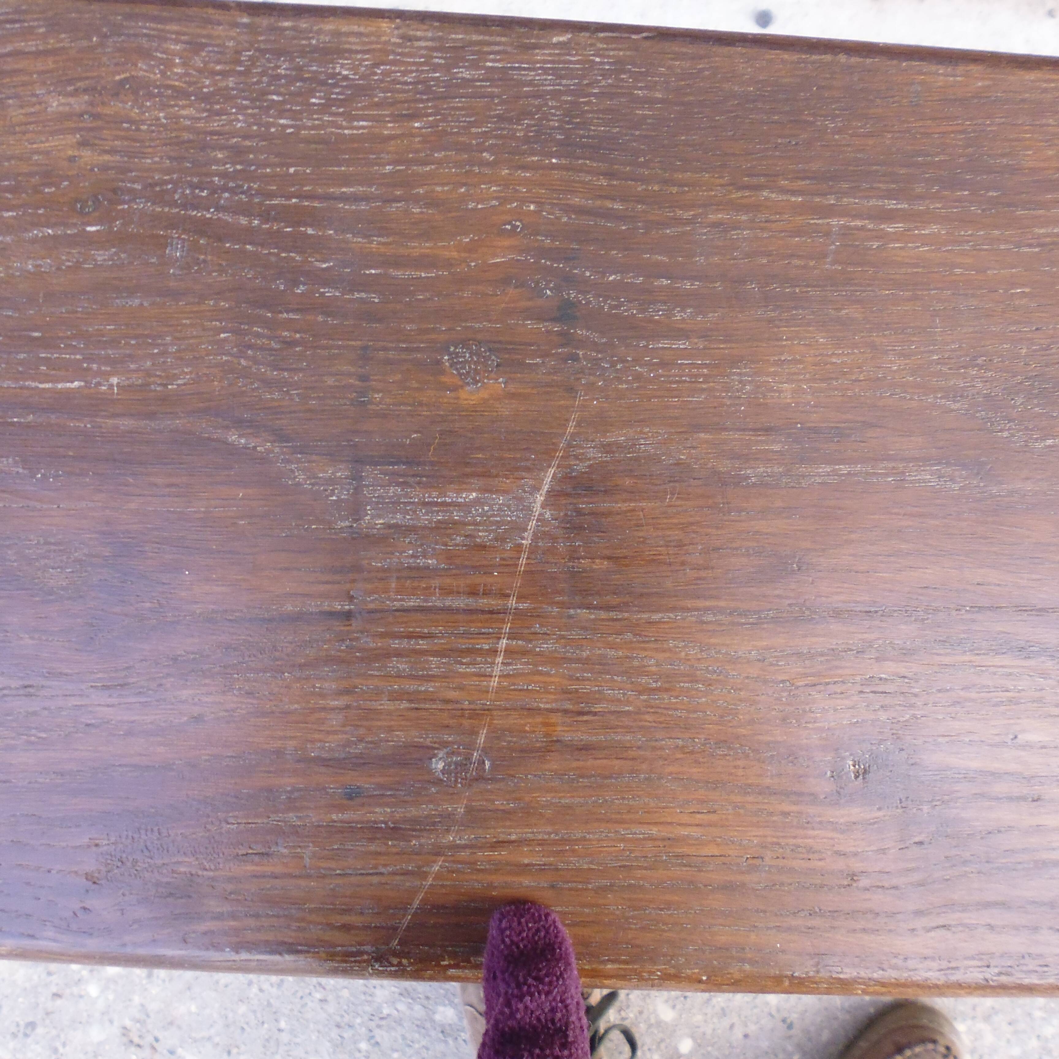 Pair of solid oak farm bench