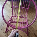 Pink rattan children's armchair