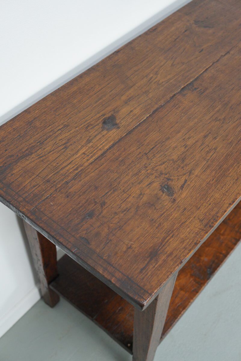 Table d'appoint en chêne rustique français vintage, années 1920