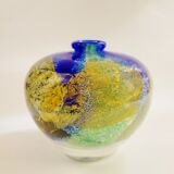 Murano glass vase with gold leaf inclusion, 12 cm, Italy