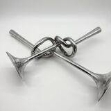 XXL "Giant Knot" candlestick pair – 1980s