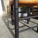 6 straw chairs with high backs