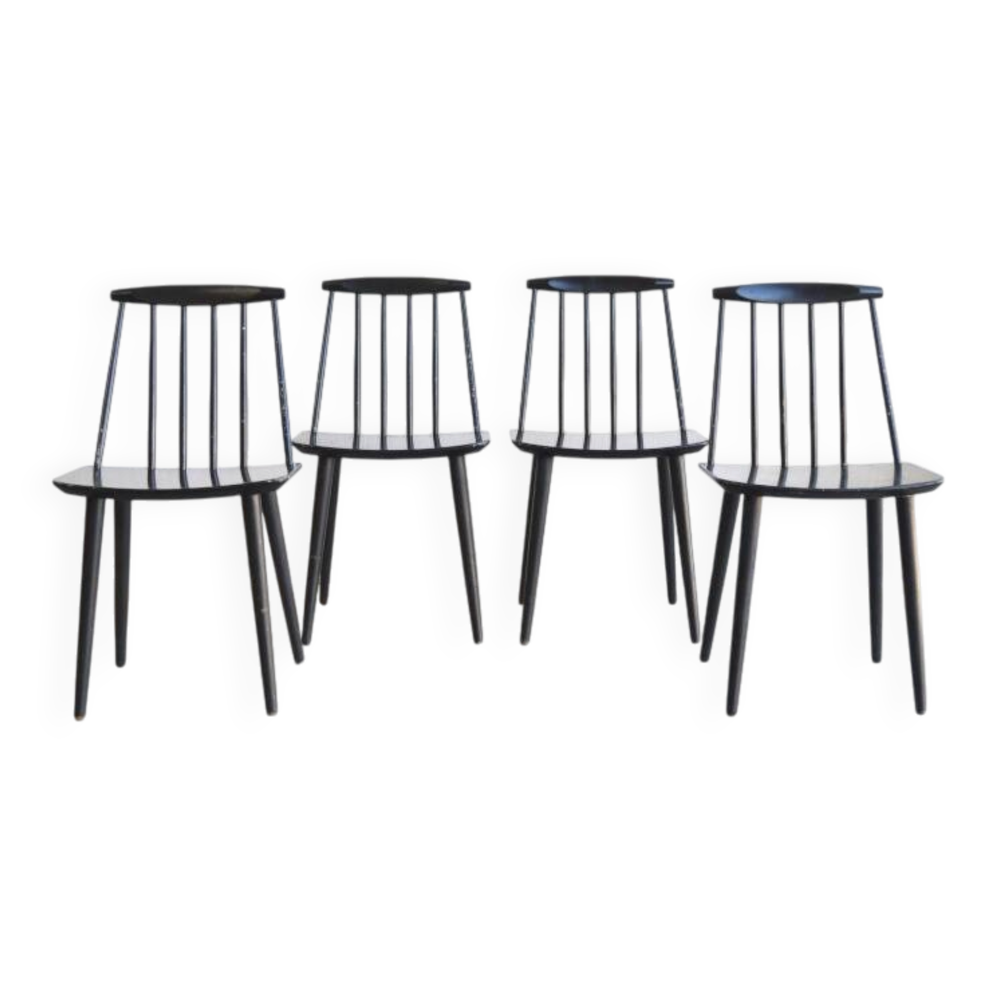Série de quatre chaises scandinave vintage par Folke Pâlsson, modèle J77