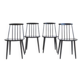 Série de quatre chaises scandinave vintage par Folke Pâlsson, modèle J77