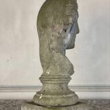 Female bust sculpted in stone