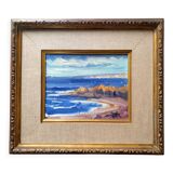 Léo Ayotte (1909-1976) Oil on canvas cardboard "Near Métis in Gaspésie, Canada" 1972