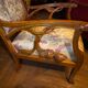 Salon 1900 signed by architect Basilé, 3 armchairs, 2 chairs, 2 ottomans.