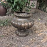 Medici vase with gadroons in cast iron by alfred corneau in charleville, 19th century