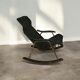 Rocking chair by Takeshi Nii - Leather and wood - 60s