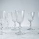 Verres à pied en verre moulé transparent années 70