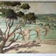 Painting The Avignon Bridge impressionist landscape Oil on canvas 30s 40s