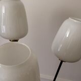 Italian 3-branch lamppost with opaline 1960