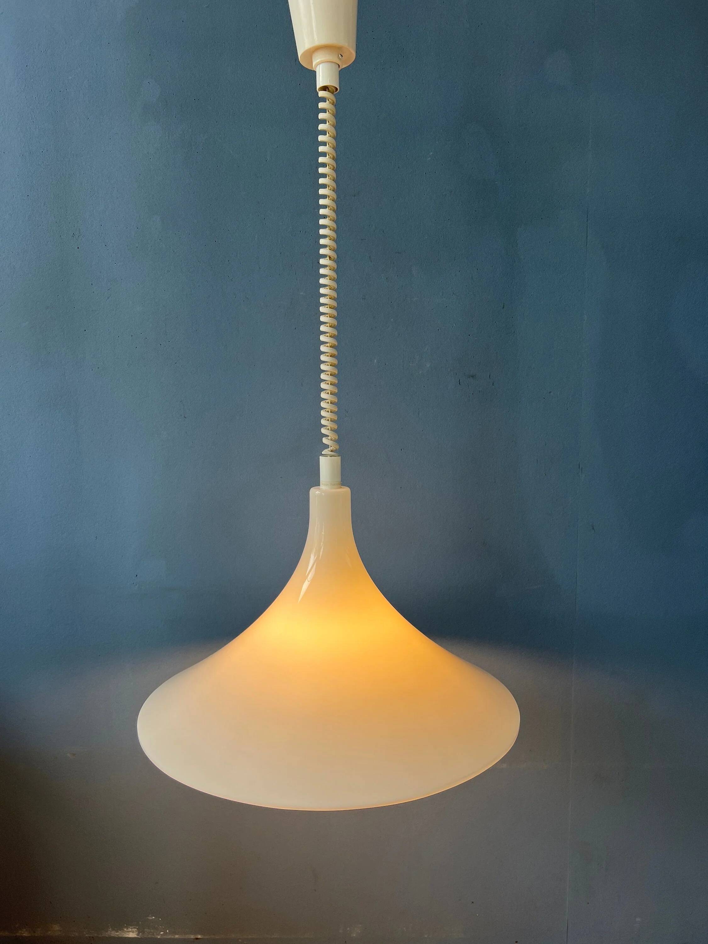 White Space Age Suspension "Witch Hat" Mid-Century