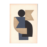 Collage on old paper • c447 • signed Eawy