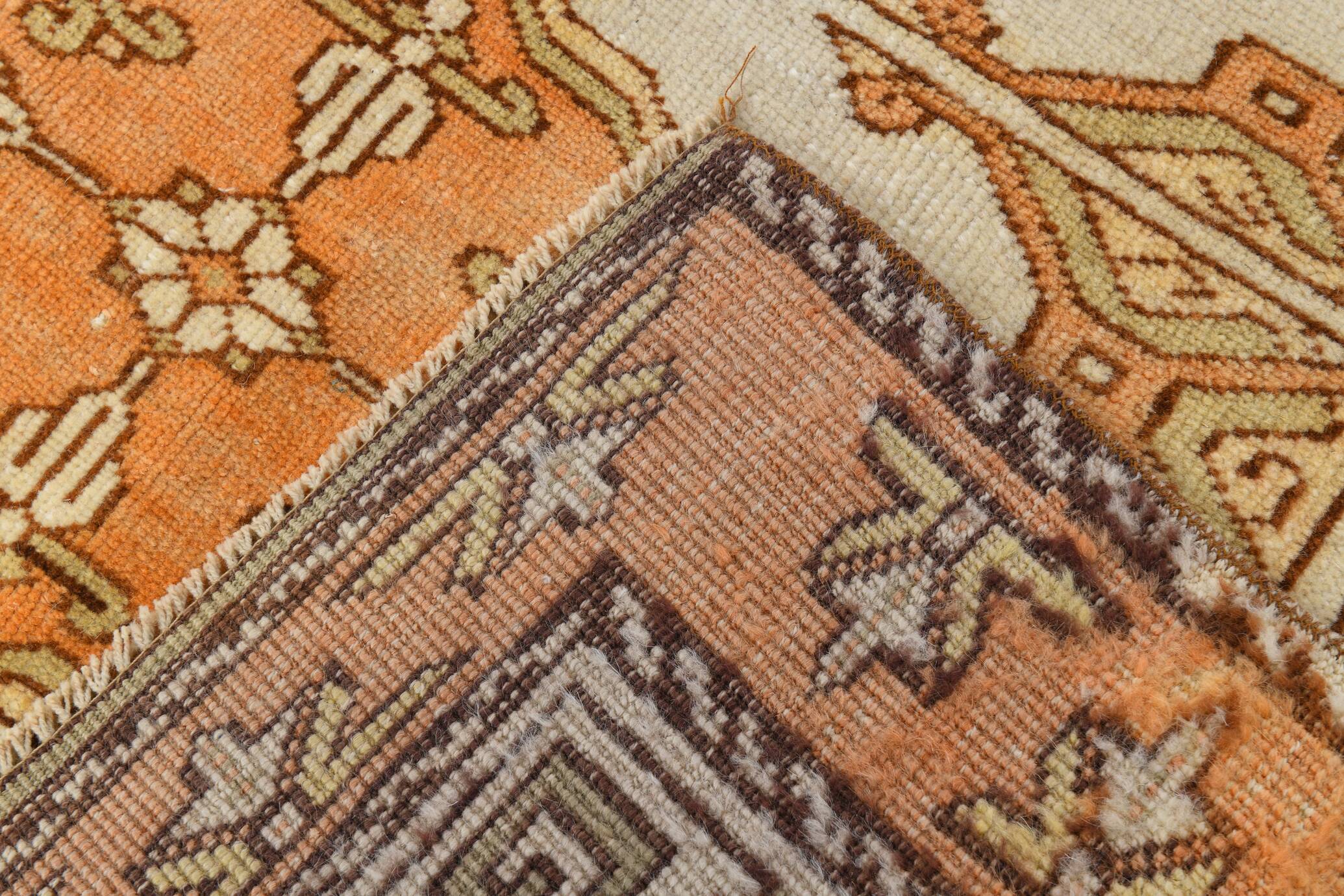 Vintage Peach & Salmon Classic Persian Rug, 240x278Cm