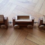 Miniature holzkuns loquai wooden train set