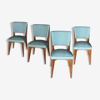 Suite de 4 chaises années 50 skaï