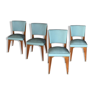 Suite of 4 chairs 50s skai
