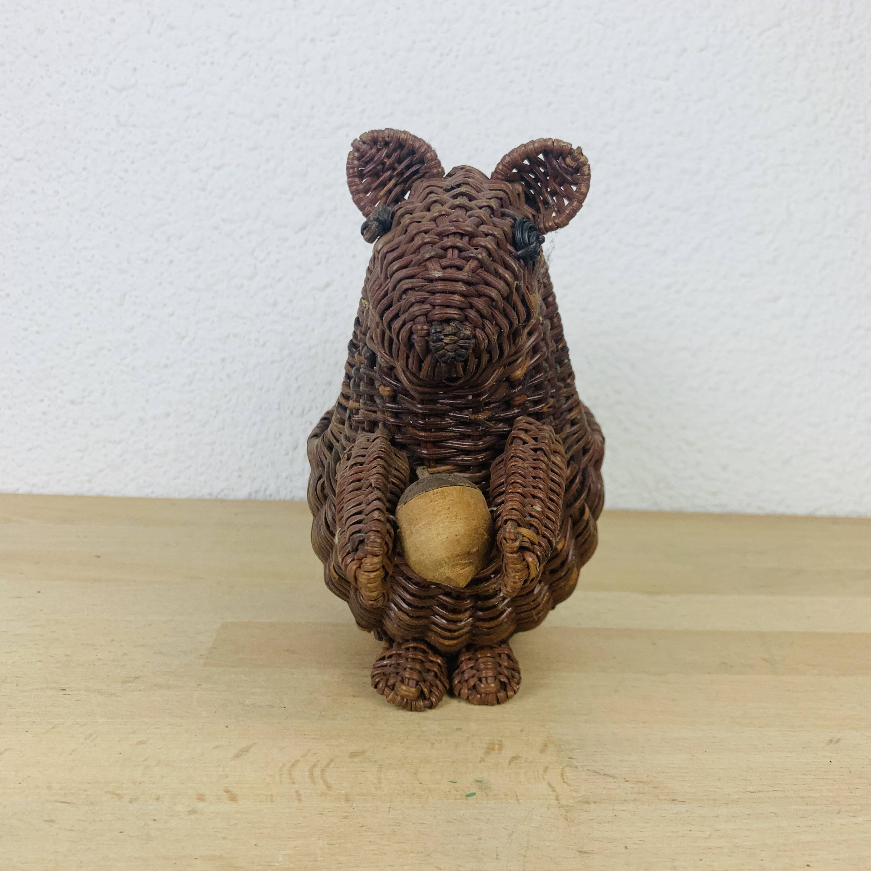 Vintage squirrel wicker basket