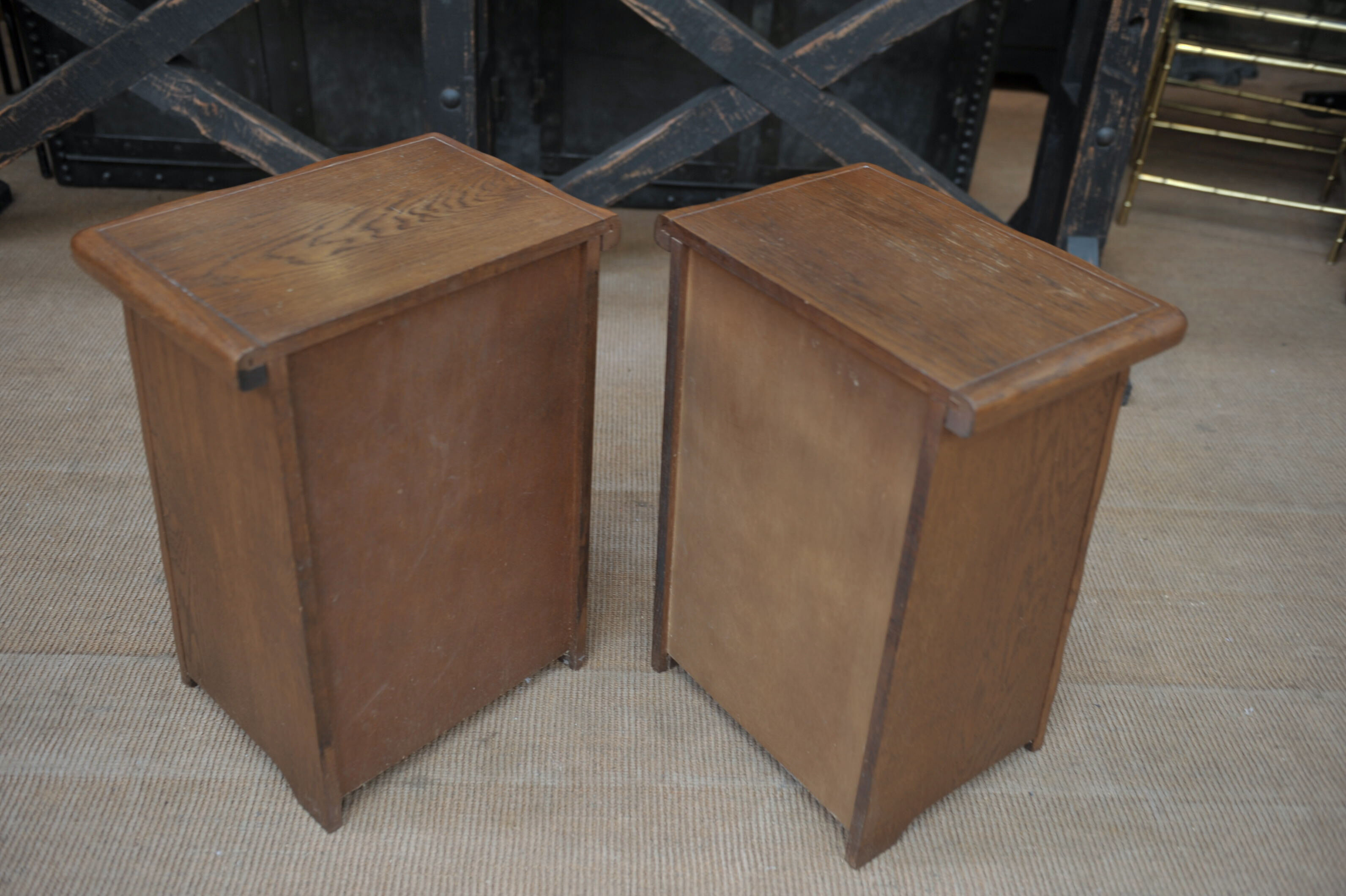 Pair of oak bedsides 1970