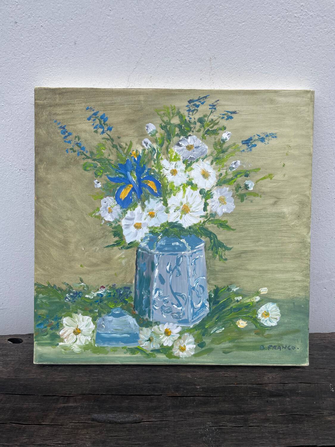Oil painting on canvas, bouquet of flowers