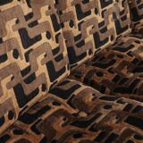 VINTAGE 1970S THREE-SEATER SOFA IN MULTICOLORED VELVET ITALIAN DESIGN