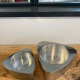 Pair of aluminum candlesticks