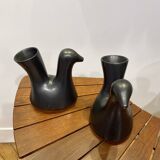 Pair of pitchers vases "Cocottes" ceramic Josephine Baker
