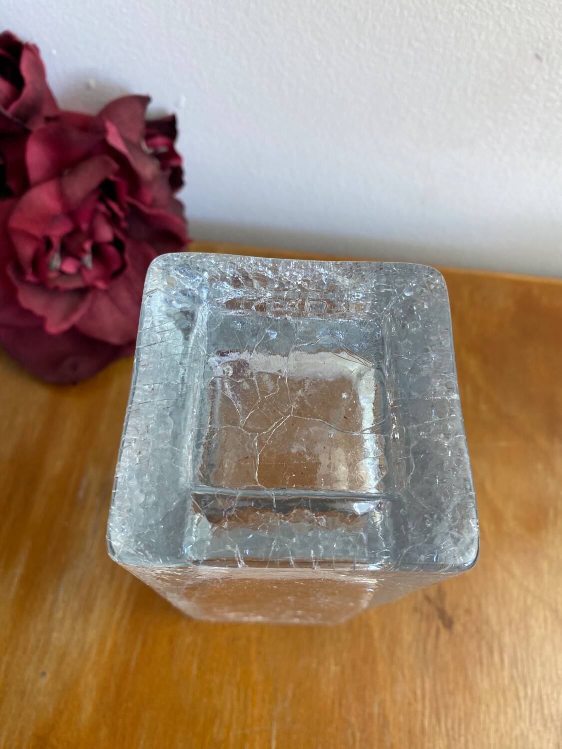 Cracked glass vase